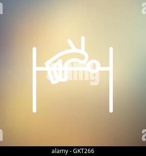 High jump thin line icon Stock Vector