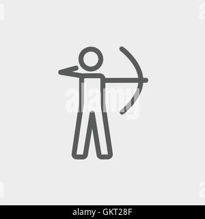 Archery sport thin line icon Stock Vector