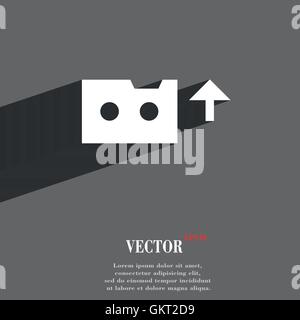 audio cassette icon symbol Flat modern web design with long shadow and space for your text. Vector Stock Vector