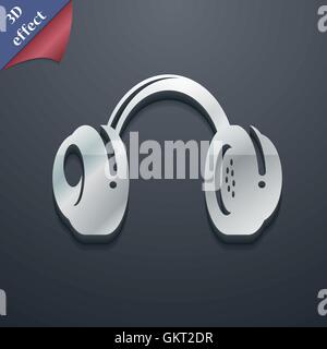 headsets icon symbol. 3D style. Trendy, modern design with space for ...
