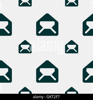 Mail, envelope, letter icon sign. Seamless pattern with geometric texture. Vector Stock Vector