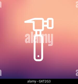 Hammer thin line icon Stock Vector