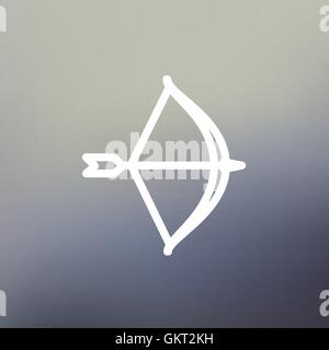 Bow and Arrow thin line icon Stock Vector