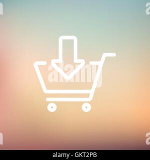 Remove from shopping cart thin line icon Stock Vector