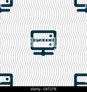 Server icon sign. Seamless pattern with geometric texture. Vector Stock Vector