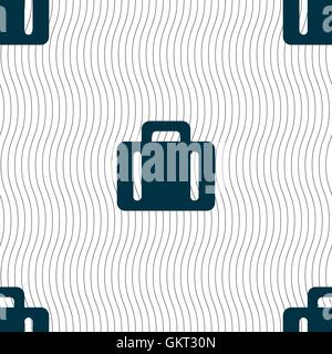 suitcase icon sign. Seamless pattern with geometric texture. Vector Stock Vector