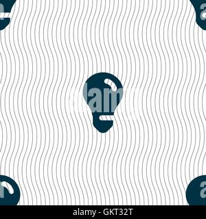 light bulb, idea icon sign. Seamless pattern with geometric texture. Vector Stock Vector