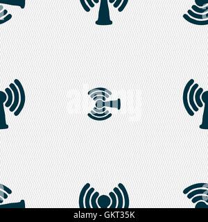 Wi-fi, internet icon sign. Seamless pattern with geometric texture. Vector Stock Vector
