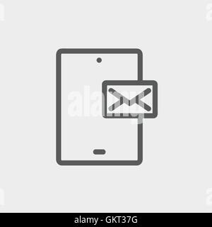 Smartphone message thin line icon Stock Vector