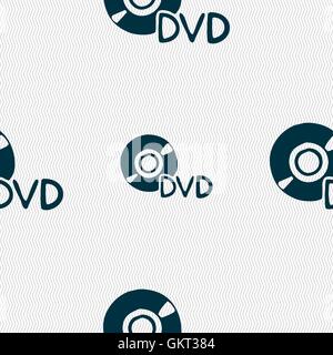 dvd icon sign. Seamless pattern with geometric texture. Vector Stock Vector