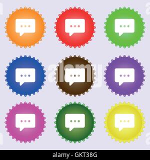 Cloud of thoughts icon sign. A set of nine different colored labels. Vector Stock Vector
