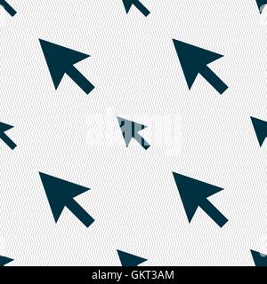 arrow cursor, computer mouse icon sign. Seamless pattern with geometric texture. Vector Stock Vector