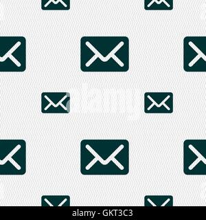 Mail, envelope, letter icon sign. Seamless pattern with geometric texture. Vector Stock Vector