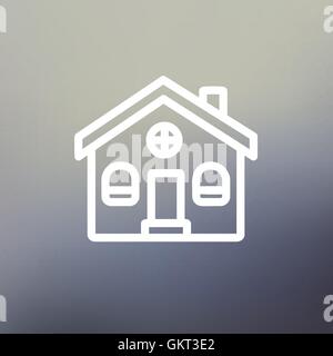 Church building thin line icon Stock Vector