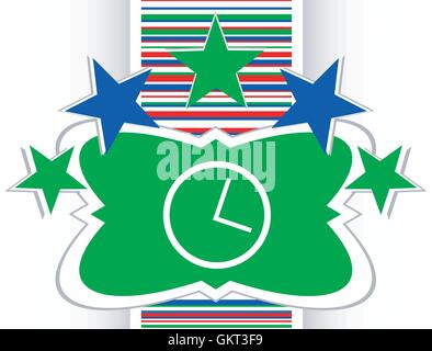 History icon on glossy green round button Stock Vector
