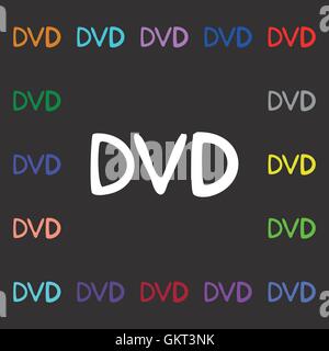 dvd icon sign. Lots of colorful symbols for your design. Vector Stock Vector