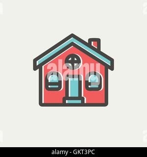 Church building thin line icon Stock Vector