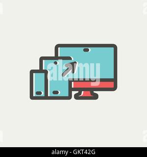 Responsive web design thin line icon Stock Vector