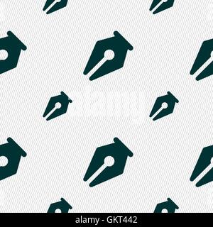 pencil icon sign. Seamless pattern with geometric texture. Vector Stock Vector