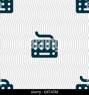 keyboard icon sign. Seamless pattern with geometric texture. Vector Stock Vector