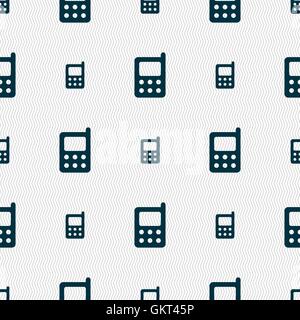 mobile phone icon sign. Seamless pattern with geometric texture. Vector Stock Vector