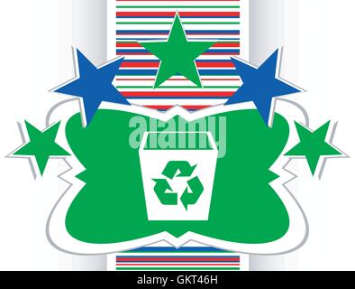 eco recycle bin icon on a white background Stock Vector