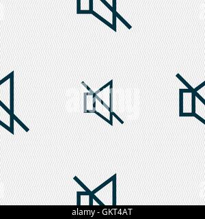 without sound, mute icon sign. Seamless pattern with geometric texture. Vector Stock Vector