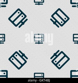 Server icon sign. Seamless pattern with geometric texture. Vector Stock Vector