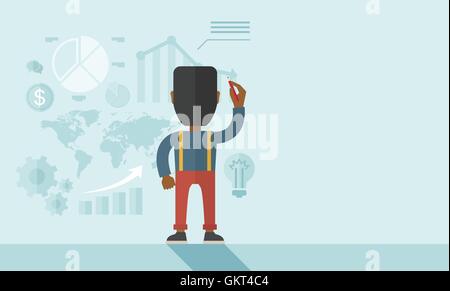 Finance officer preparing his presentation. Stock Vector