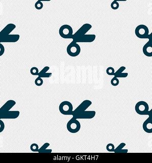 Scissors hairdresser, Tailor icon sign. Seamless pattern with geometric texture. Vector Stock Vector