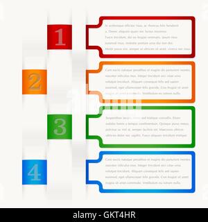 Four consecutive frame elements with lots of room for text and descriptions. Stock Vector