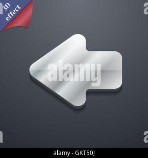 Arrow left, Way out icon symbol. 3D style. Trendy, modern design with space for your text Vector Stock Vector