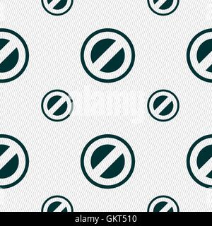 Cancel icon sign. Seamless pattern with geometric texture. Vector Stock Vector