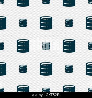 hard disk icon sign. Seamless pattern with geometric texture. Vector Stock Vector
