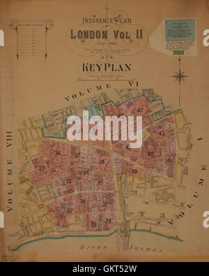 Charles Goad Insurance Key Plan of Bristol. City Centre 1896 old ...