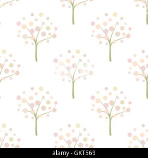Decorative trees background Decorative trees seamless pattern. Stock Vector
