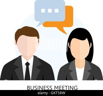 Business Meeting Icon Flat design  Concept Stock Vector