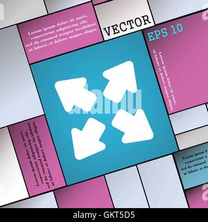 Deploying video, screen size icon sign. Modern flat style for your design. Vector Stock Vector