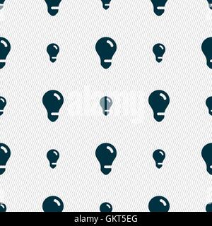 light bulb, idea icon sign. Seamless pattern with geometric texture. Vector Stock Vector