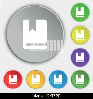 bookmark icon sign. Symbol on five flat buttons. Vector Stock Vector