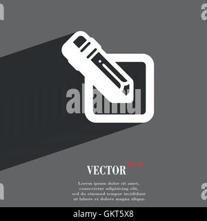 pencil icon symbol Flat modern web design with long shadow and space for your text. Vector Stock Vector