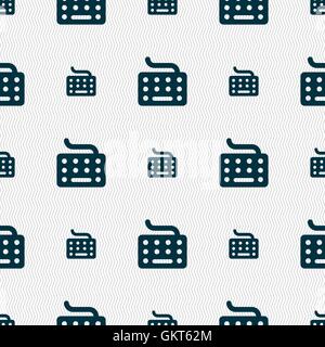keyboard icon sign. Seamless pattern with geometric texture. Vector Stock Vector