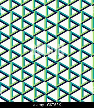 Isometric unreal triangle pattern background Stock Vector