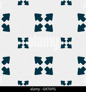 Deploying video, screen size icon sign. Seamless pattern with geometric texture. Vector Stock Vector