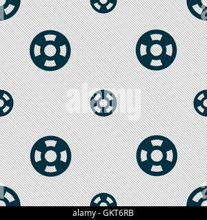 film icon sign. Seamless pattern with geometric texture. Vector Stock Vector