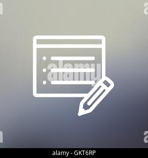 Note pad and pencil thin line icon Stock Vector