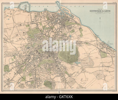 EDINBURGH & LEITH antique town city plan. Scotland. SWANSTON 1868 old ...