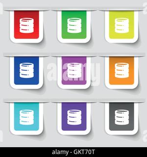 hard disk icon sign. Set of multicolored modern labels for your design. Vector Stock Vector
