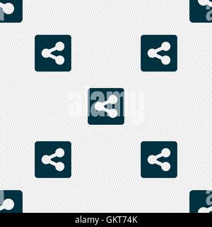 Share  icon sign. Seamless pattern with geometric texture. Vector Stock Vector