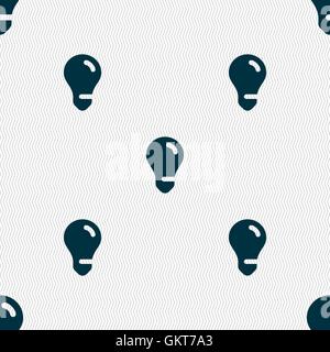 light bulb, idea icon sign. Seamless pattern with geometric texture. Vector Stock Vector